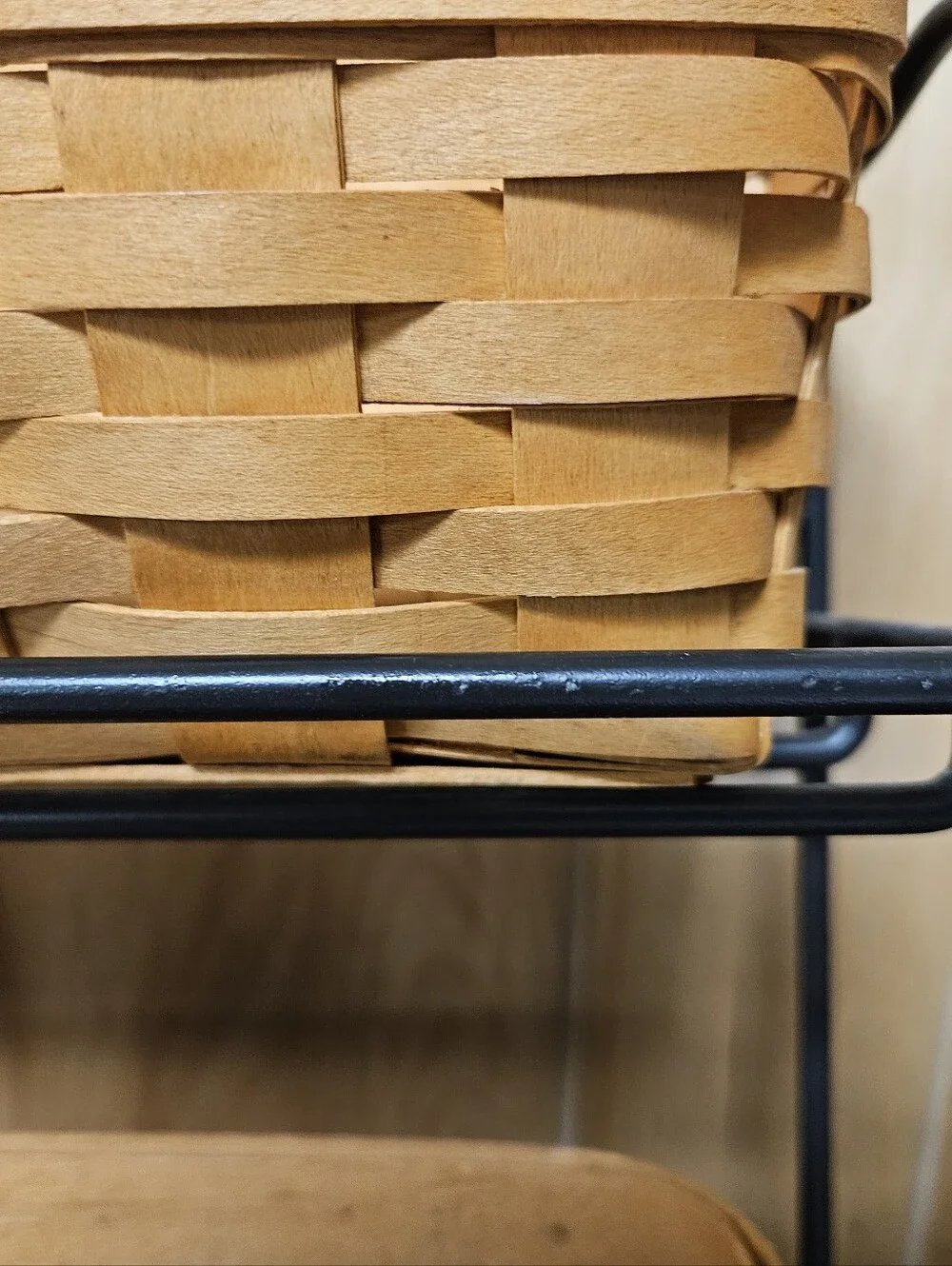 Longaberger Wrought Iron Envelope Basket Wall 2 Shelf Rack 3 Hooks Hanging